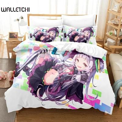 3D Print Anime Murasaki Shion Bedding Set Duvet Cover Bed Set Quilt Cover Pillowcase Comforter King Queen Size Boys Adult