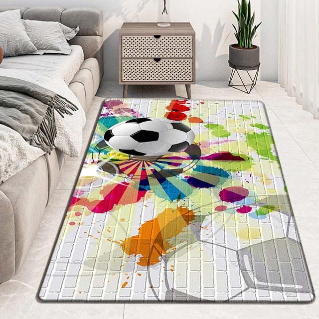 Kober s fotbalovým vzorem Kuchyňská rohožka Rohožka ke dveřím Dekorace podlahy v ložnici Koberec do obývacího pokoje Koupelna Dětský protiskluzový koberec Alfombra