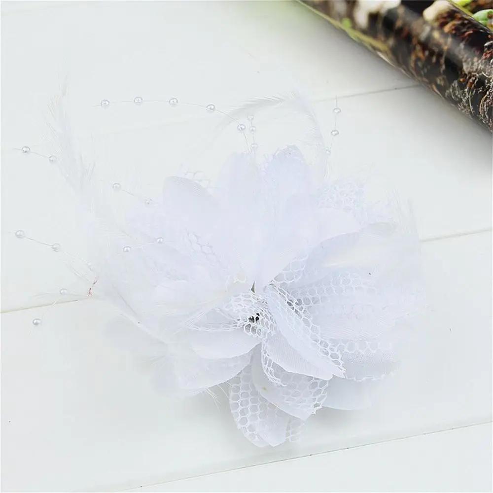 Brooch Latin Dance Performance Fascinator Wedding Hair Accessories Bridal Hairpin Headdress Feathers Hair Clip Wrist Flower