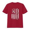 Brain Cancer Awareness American Flag T Shirt Vintage Washed Soft Stylish Slightly Fashion Breathable Top For Everyday Wear