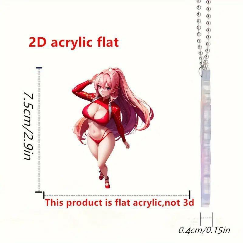 

Acrylic High Quality Flat Hanging Ornament Sexy Car Decor Charming Cartoon Style 1