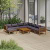 VidaXL Garden Furniture Set 9 Pcs with Cushion Solid Acacia Wood