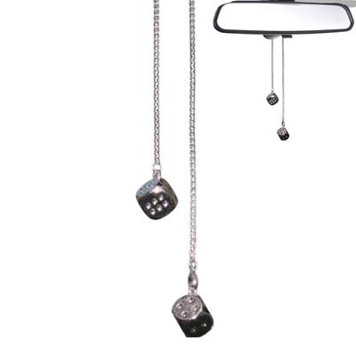 Würfel Auto Hängeornamente, Würfel Auto Rückspiegel Anhänger, Metall Würfelform Anhänger, Würfel
