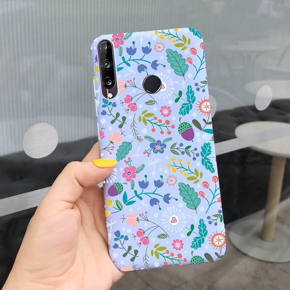 For Huawei Y7P 2020 P40 Lite E Case Cute Flower Silicone Phone Cases For Honor 9C Soft TPU Cover Bumper On Huawei P40Lite E etui