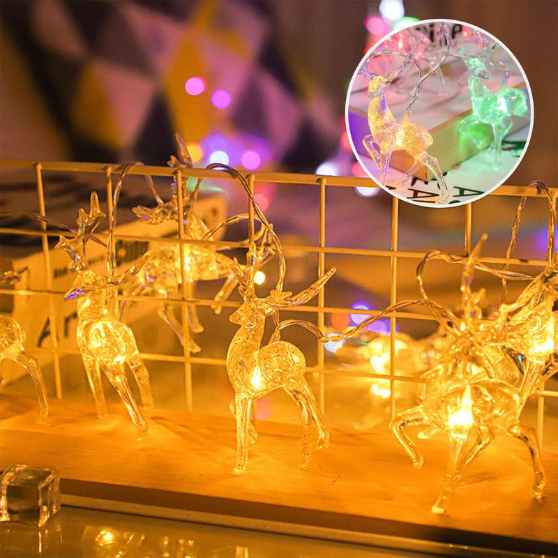 Christmas Deer Pattern Light Indoor String Lights Decorations Christmas Tree Lights Indoor Cluster Lights For Christmas