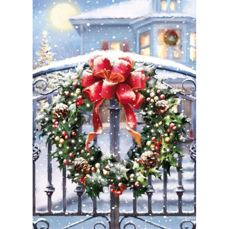 Pictură cu diamant DIY de iarnă Crăciun fericit Broderie completă, rotund, zăpadă, broderie cu diamante, cu punct de cruce, cu strasuri, decorațiuni pentru casă