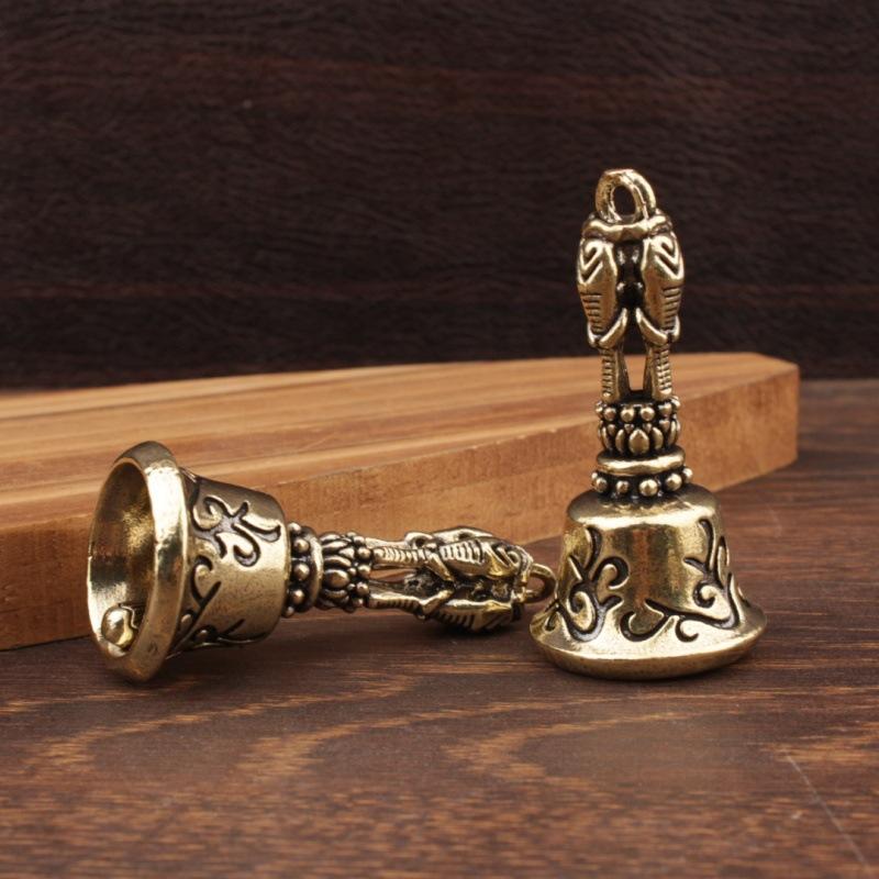 Tibetan Bronze Bell Antique Bell Christmas Tree Pendant Brass Handicraft Magic Bell Wind Bell Shui Feng Bells For Decoration