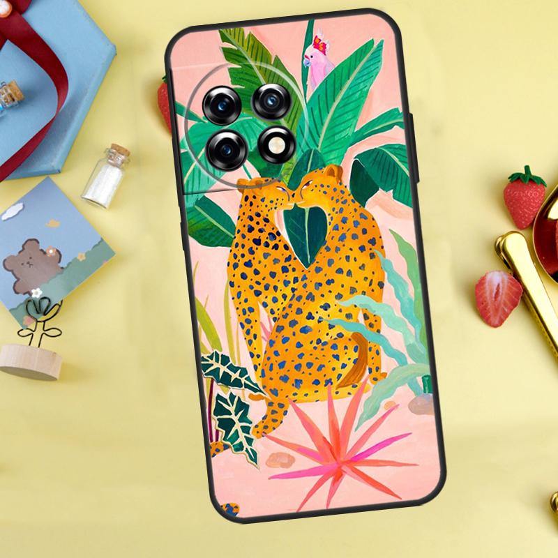

Cute Cartoon Sloth Leopard Case For OnePlus 12R 10R 13R 13T 15 13 12 11 10 9 10T 8T Nord CE 5 2 3 4 Lite N20 N30 Cover OnePlus 13T
