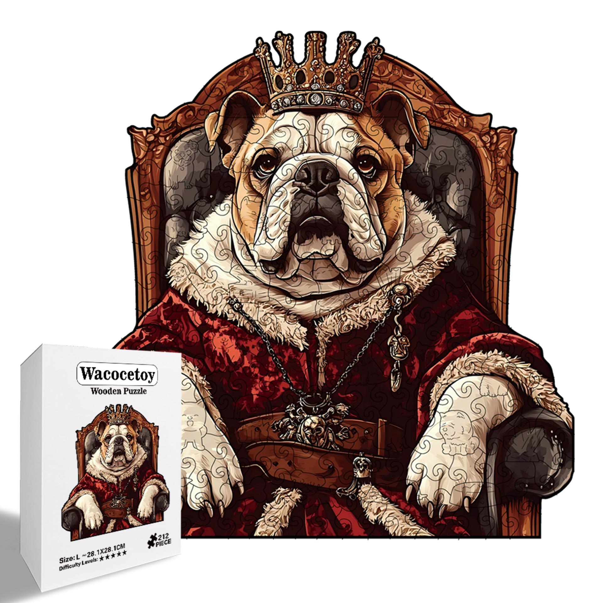 Bulldog Cross Wooden Jigsaw Puzzle Gift - Original Decompression Toy in Irregular Shape