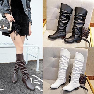 2023 Autumn/Winter New Mid-Heel Women's Long Boots European/American Leather Boots
