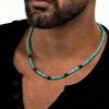 New Men's Bohemia Turquoise Beaded Necklace,Casual Summer Handmade Seed Beads Choker,Vacation Male Jewelry