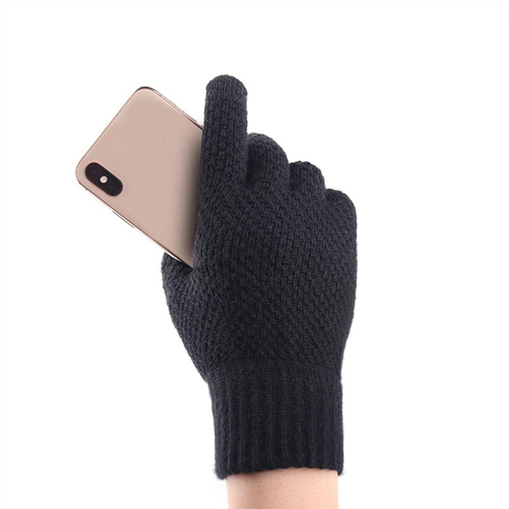Thick Men Knitted Gloves Windproof Cold Proof Mittens Leisure Warm Gloves  for Outdoor Travel