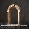 Carved Marble Sculpture Matte Architectural Elegant for Shelf, Console