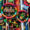 161pcs Mexican Party Paper Tableware Set - Mexican Fiesta Plates Cups Napkins Tablecloth Banner etc Fiesta Party Decorations Tableware