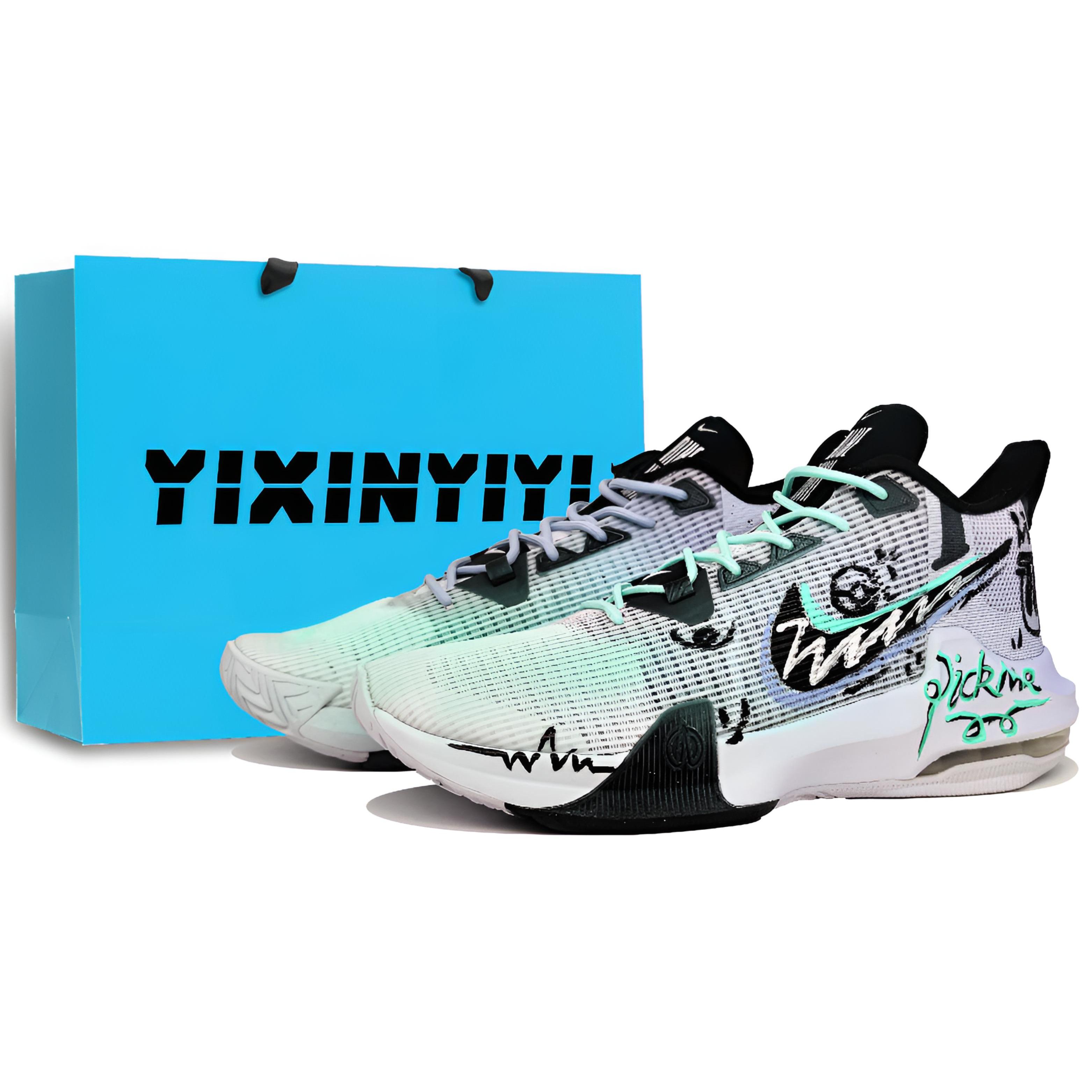 

Nike Air Max Impact 3 Slip Resistant Abrasion Resistant Low top Basketball Shoes Men s Cyan Purple DC3725-100(Team400-) 44