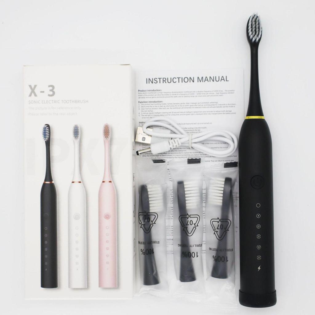 Enhanced Rechargeable Electric Toothbrush: Six-Speed Adult Couple Set with Travel-Friendly Soft Bristle Design