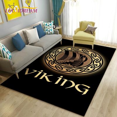 Vikings Nordic Mythology Series Area Rug,Carpet Rug for Living Room Bedroom Sofa Doormat Decoration,Kid Play Non-slip Floor Mat