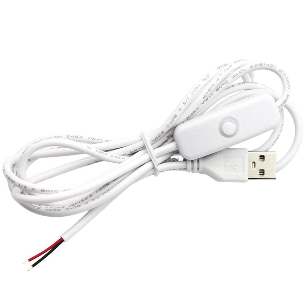 5Pcs 1.5M USB Power Supply Wire 5V ON OFF Switch Cable USB Extension Cable for USB Fan Desk Light