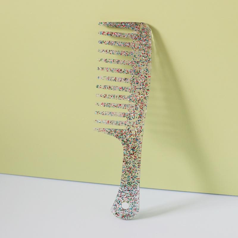 

Цветная расческа с широкими зубьями Профессиональная салонная парикмахерская расческа для укладки волос Антистатическая расческа для массажа кожи головы Пластиковая расческа для волос для женщин и девушек