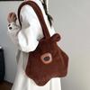 Solid Color Capybara Plush Bag Cute Cartoon Shoulder Pouch Soft Furry Bear Handbag  Boys