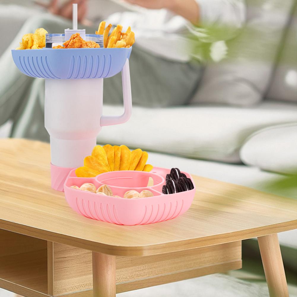 Snack Bowl Silicone Snack Tray Snack Container for Stanley 40oz Tumbler with Handle