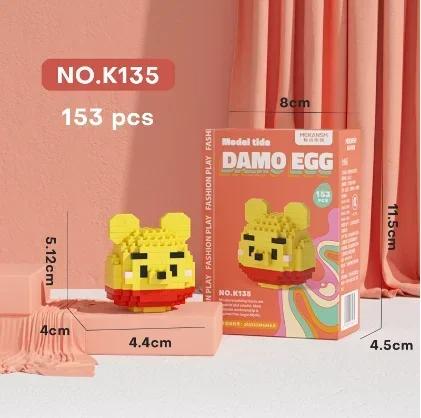 Stitch LinaBell Hello Kitty Sanrio Construction Blocks Damo Egg Cartoon Figrues Bricks Children's Assembly Playthings Model Present