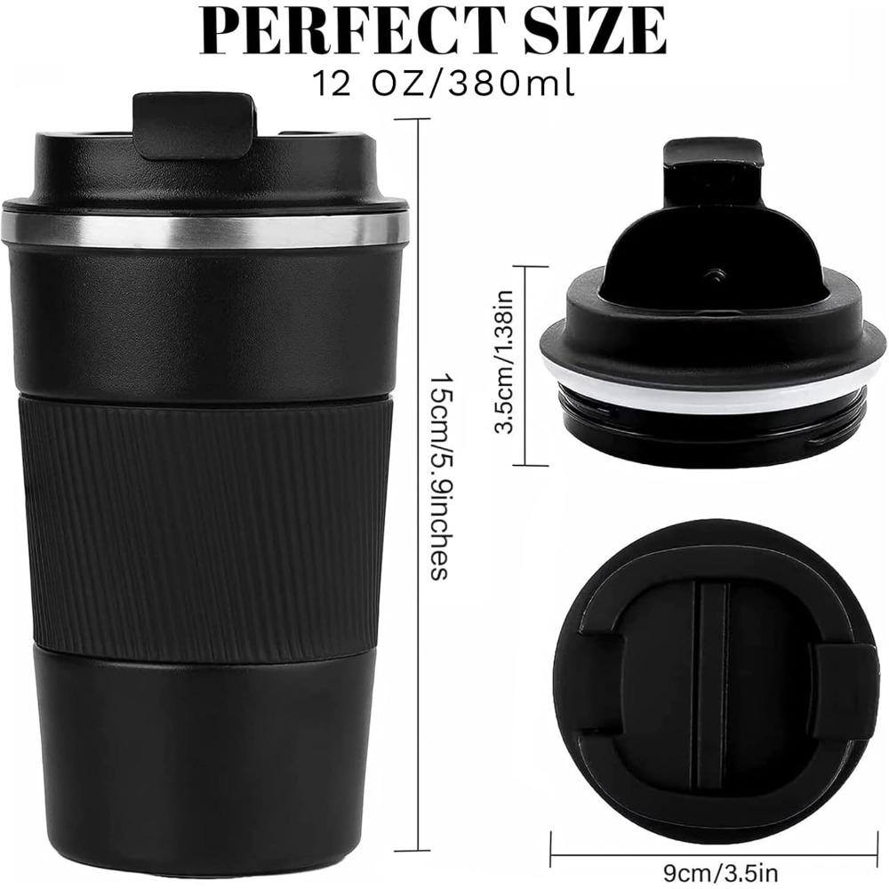 12 Oz Coffee Mug, Travel Stainless Steel Insulated Coffee Mug with Lid, Spill Proof, Suitable for Hot and Cold Drinks, Reusable
