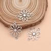 12Pcs Silver Plated Hollow Out Flower Charms Daisy Connectors For Jewelry Making Diy Necklace Earrings Bracelets Accessories