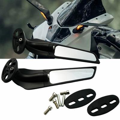 Para suzuki gsxr honda kawasaki yamaha ducati motocicleta espelho modificado vento ajustável rotativo espelho retrovisor