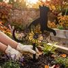 Katze Metall Dekorativer Gartenstecker Schwarze Katze Blumen Silhouette Statue für Außenhof Terrasse Rasen Dekoration