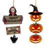 652F Halloween Door Sign Witch Pumpkin Window Door Party Background