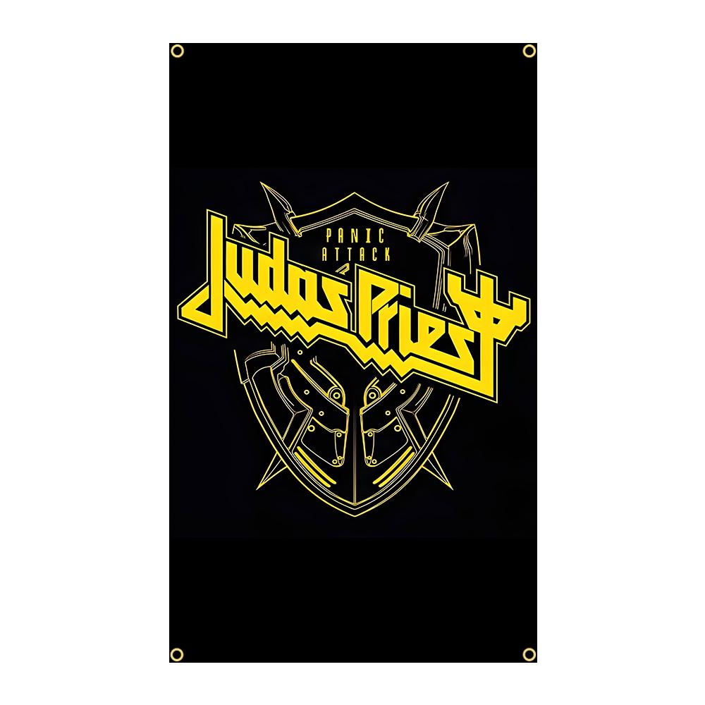 J-Judas P-Priest Heavy Rock Band Flags Polyester Digital Printing Banner for Bedroom Wall Art Out Door Tapestry Decoration
