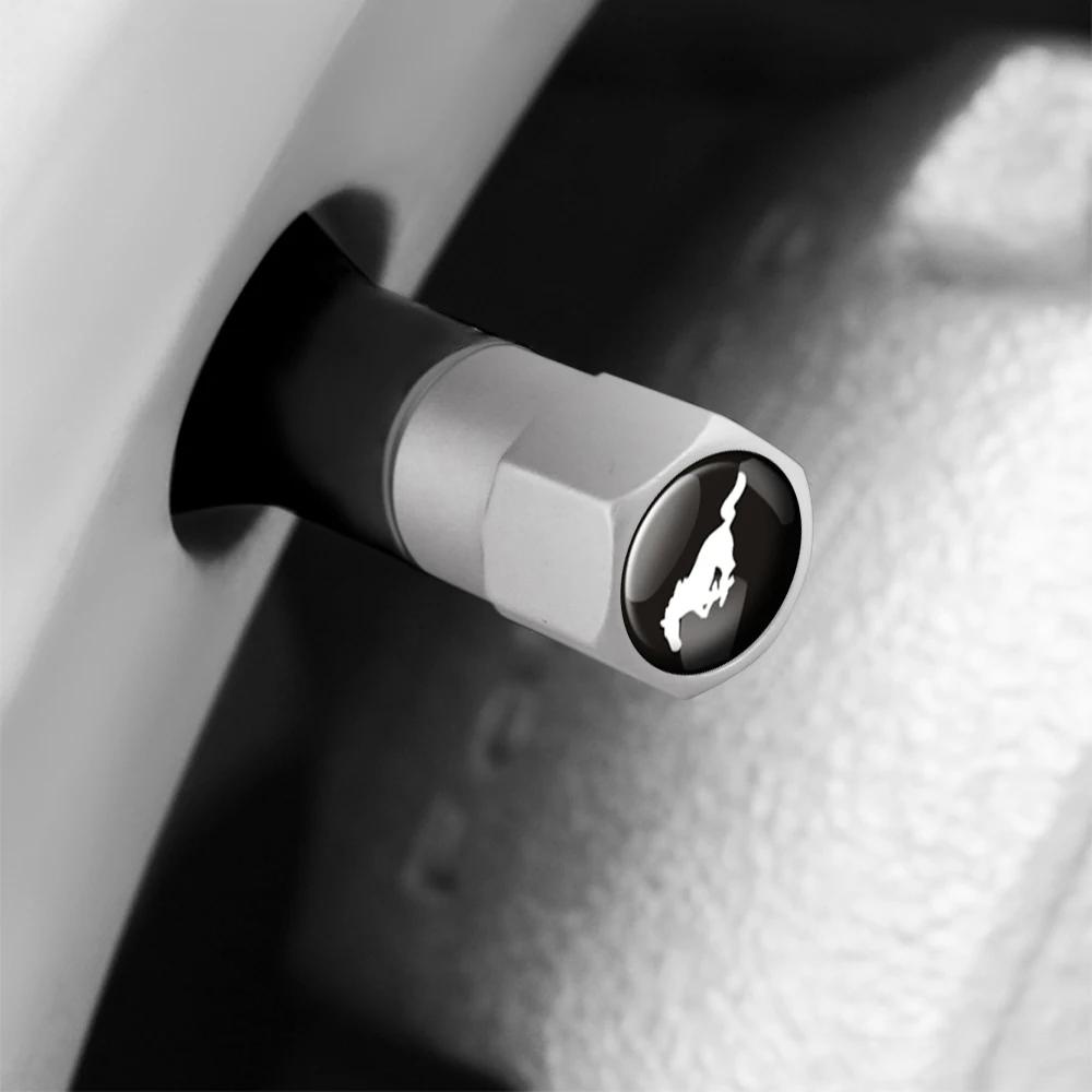 Car Sticker 2025 Hot 4Pcs Car Emblem Tire Valve Covers Dust Caps For Ford Mustang Shelby Edge Kuga Transit Fiesta Mondeo Ghia Fu