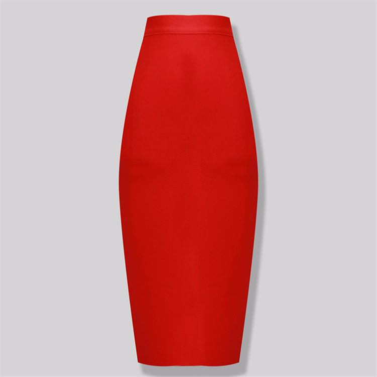 Fashionable High-Waist Elastic Bandage Skirt - Elegant Mid-Length Hip-Hugging Design