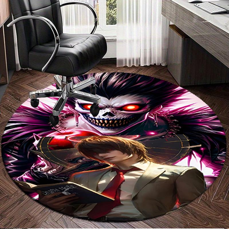 1PC Death Dark Secrets Round Rug, Non-slip Chair Mat, Home Decor, Circle Carpet Perfect for Office, Bedroom, Living Room,Christmas gift