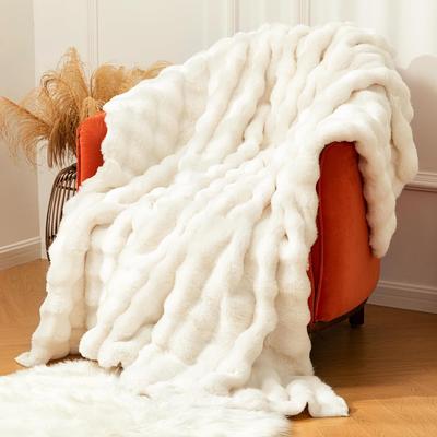Cobertor Hrow Fleece Bubble Blanket Macio Aconchegante E Grosso Cobertor De Pelúcia Para Sofá Cadeira Cama 51x63 Polegadas