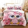 Cartoon Owl Bedding Sets Soft Bed Cover Comforter Duvet Cover Pillow Case 2-3 Pieces Sets Teenagers Children's Gifts Room Decor