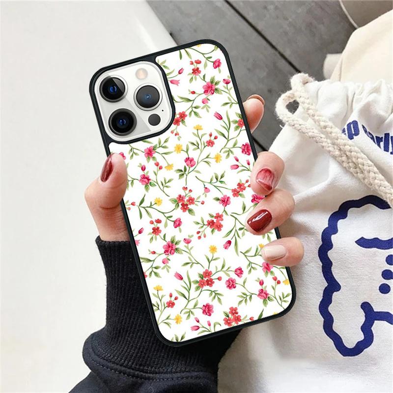 Vintage Leaves Flower Phone Case For iPhone 17 Air 15 16 Cover  11 13 14 Pro Max 12 Plus Max Fundas