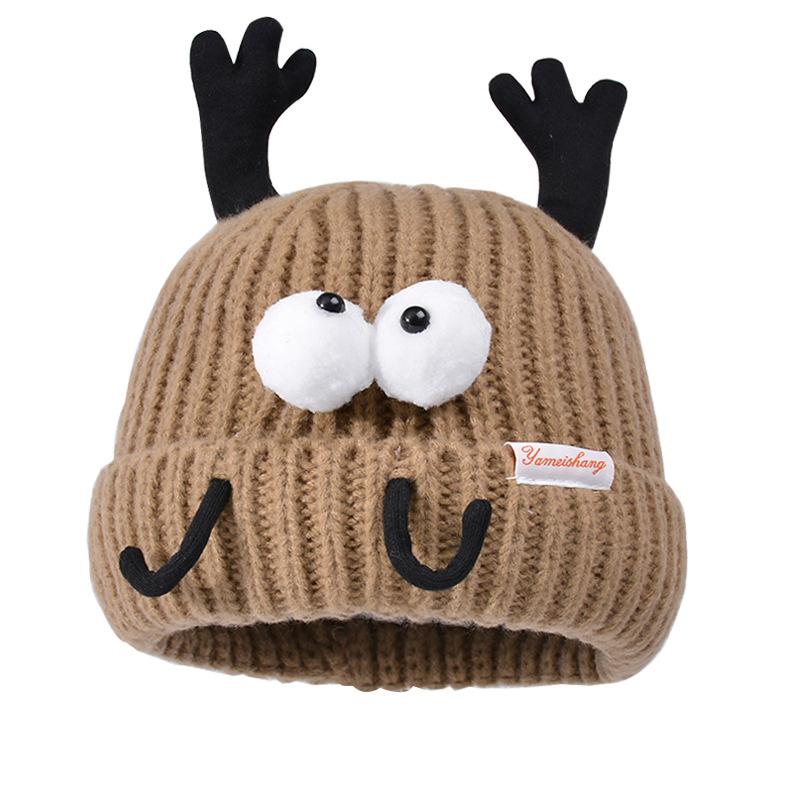 

Женская осенне-зимняя теплая утолщенная защитная шапка для ушей, холодная, смешная, угольные шарики, вязаная шапка, милая, милая шапка One Size хаки