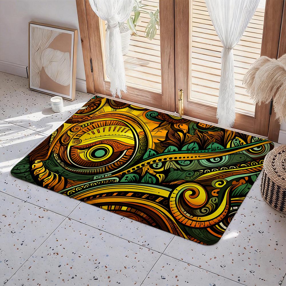 Art A Tattoo Floor Mat Eco Flannel Doormat Non Slip Odorless Indoor Floor Rug Soft Short Plush Home Mat
