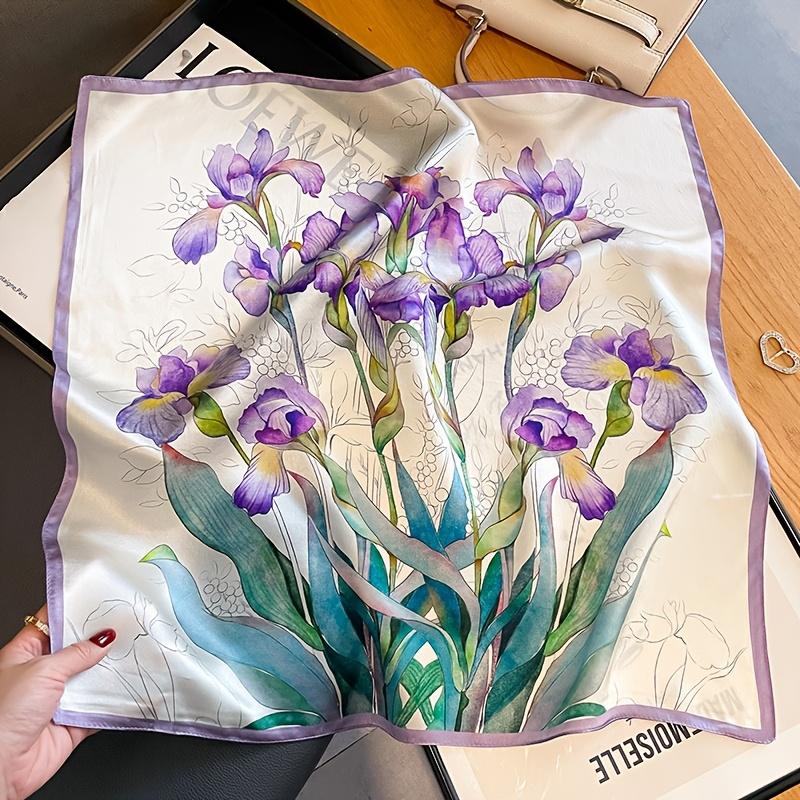 

1Piece Women Scarf, Exquisite Square Neck Scarf, Commute&Banquet Wear, Elegant Female Accessory for Neck/Shoulder/Bag Decor 8Y синий