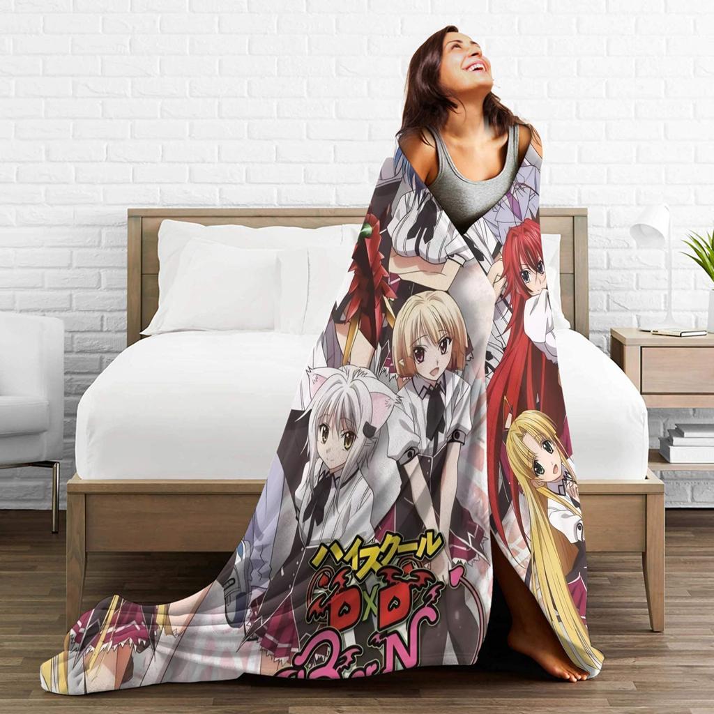 Soft Blankets Decorative High School DxD Throw Blanket Anime Flannel Bedspread For Outdoor Funny Sofa Bed Cover