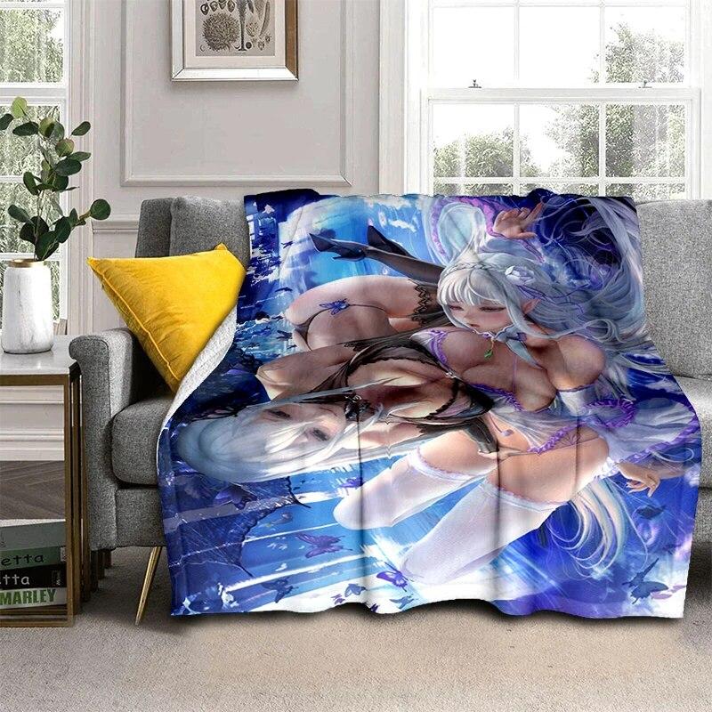 Hot Anime Sexy Girl Soft Plush Sofa Bed Throwing Cartoon Picnic Blankets Modern Flannel Blanket Gedruckt Bettdecke Geschenk Gift