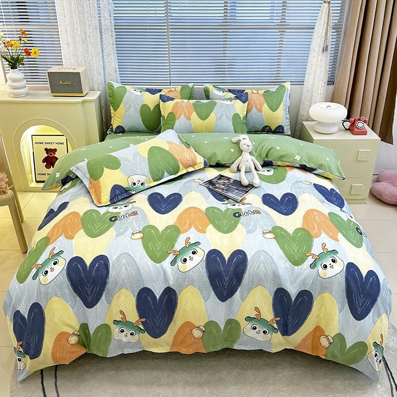 

Свежий и пасторальный стиль растений и цветов, общежитие, дом, набор из трех предметов, набор из четырех предметов, шелковисто-мягкое и нежное постельное белье 1.2m three-piece set