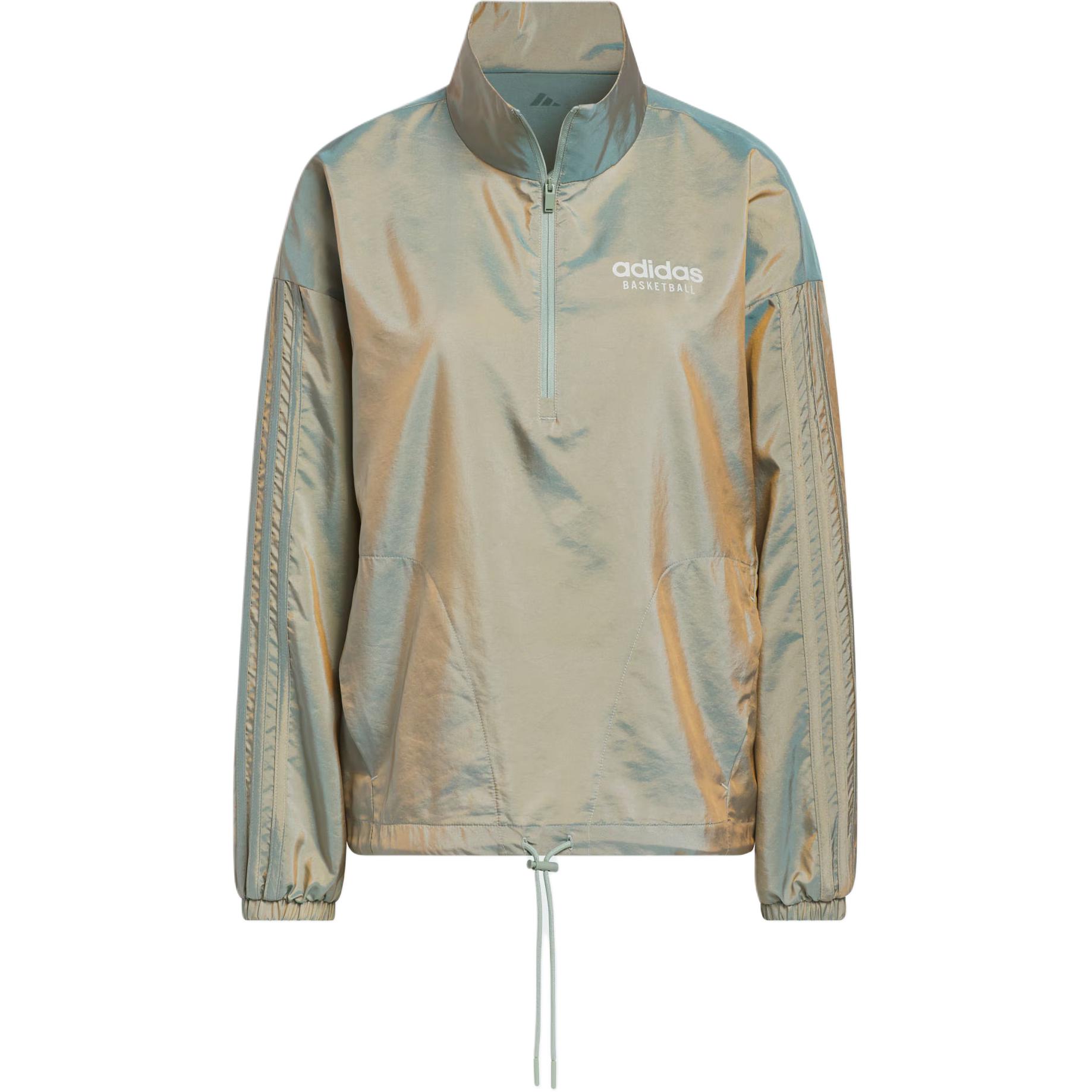 Adidas Select Iridescent Jacket Letter Logo Print Colorful Basketball Sports Jacket Women Jacket Light-Blue IJ5246 S
