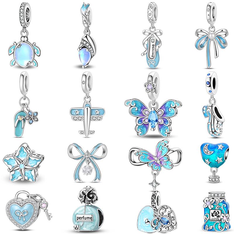 Copper Blue Purple Butterfly Perfume Bottle Starry Sky Air Balloon Charms Beads Fit Diy Bracelets Jewelry