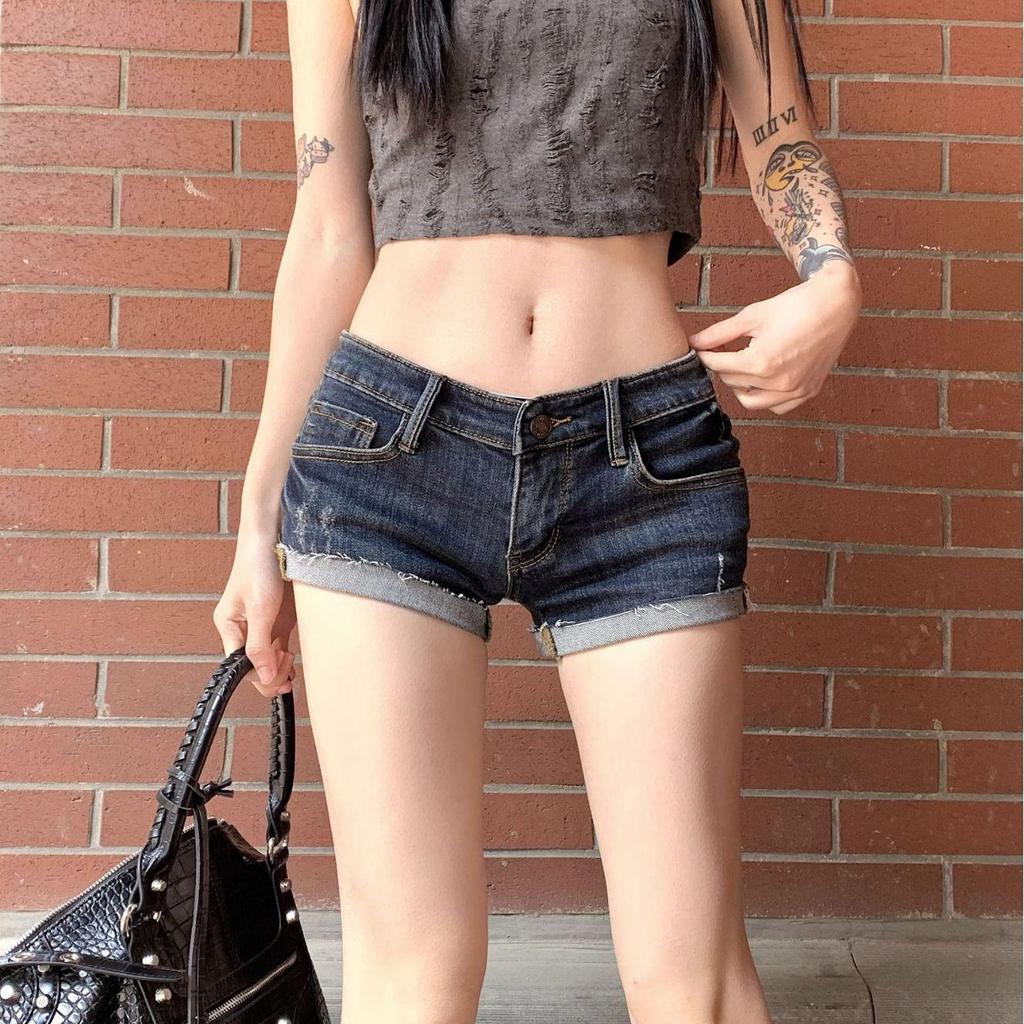 Women's Low-Waist Sexy Slim-Fit Denim Shorts: American Retro Style for Summer Nightclubs