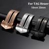 Pro hodinky TAG Heuer Spona na řemínek 18mm 20mm Nerezová ocel Dvojitá tlačítková spona pro kožený silikonový řemínek Skládací spona