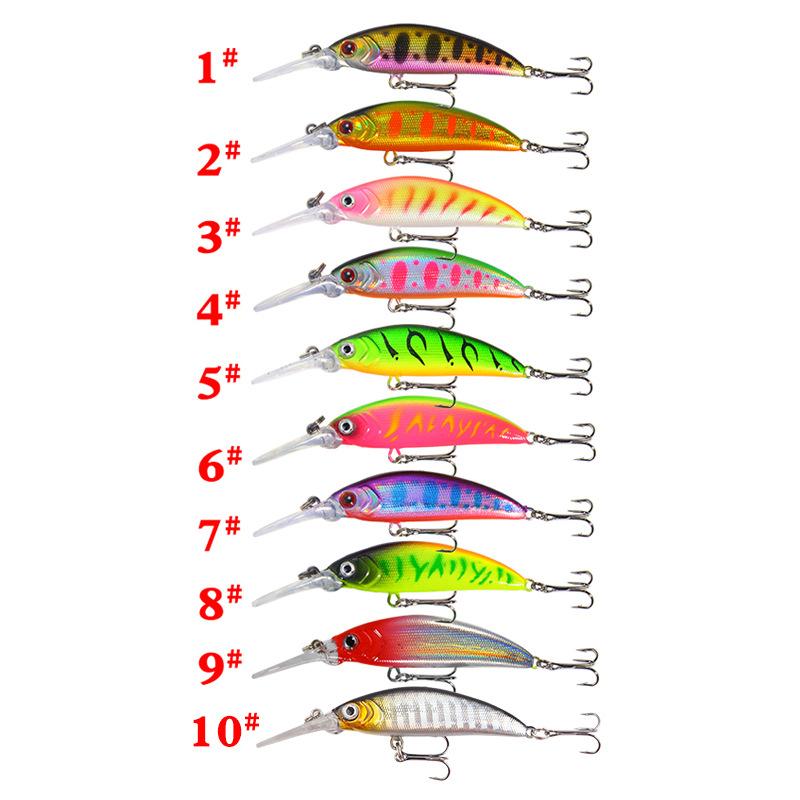 10PCS 7cm/6g High Carbon Steel Three Anchor Hook Simulation Fish Bait Sequin Hard Bait