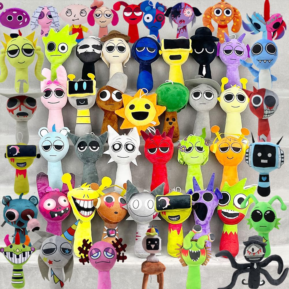 Set of 5 Splunky Plush Dolls, Character Singing Monsters, Horror Game, Moe Merchandise, Cute Room Decoration, Birthday, Christmas Gift for Kids and